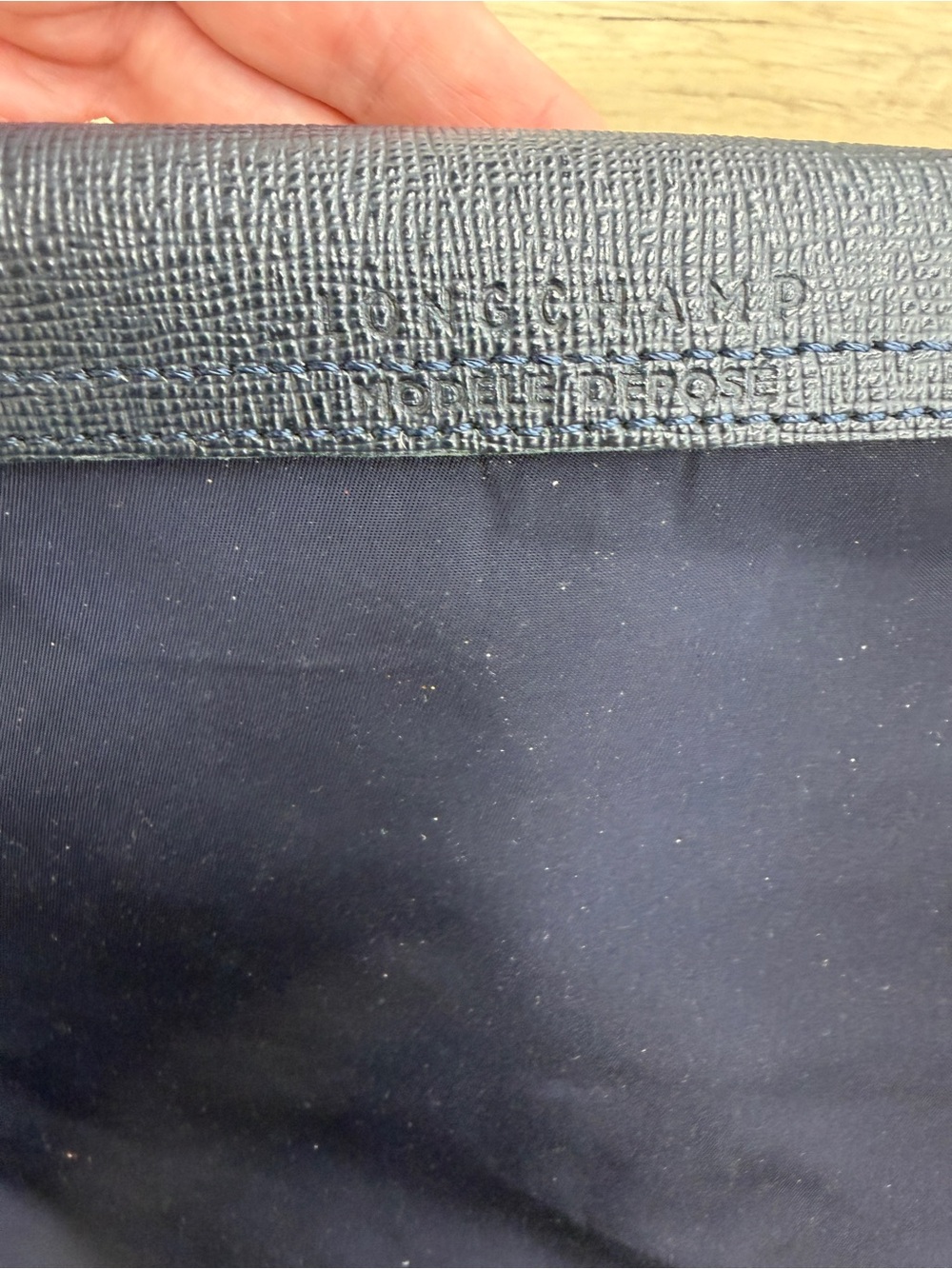 Longchamp Bag Navy Tote large - Picture 9 of 13